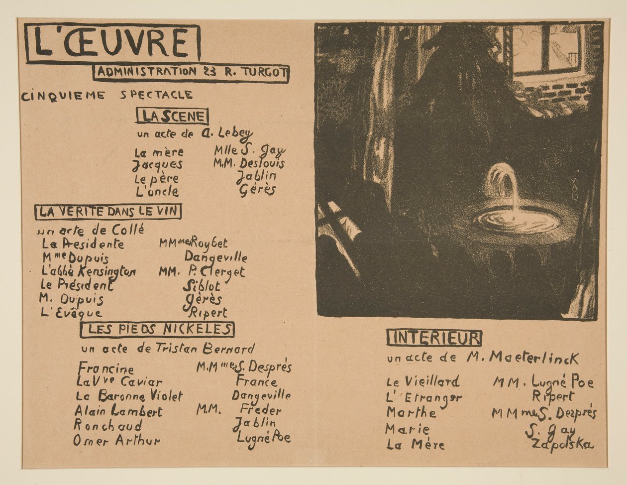 Program for teatret i L af Maurice Denis