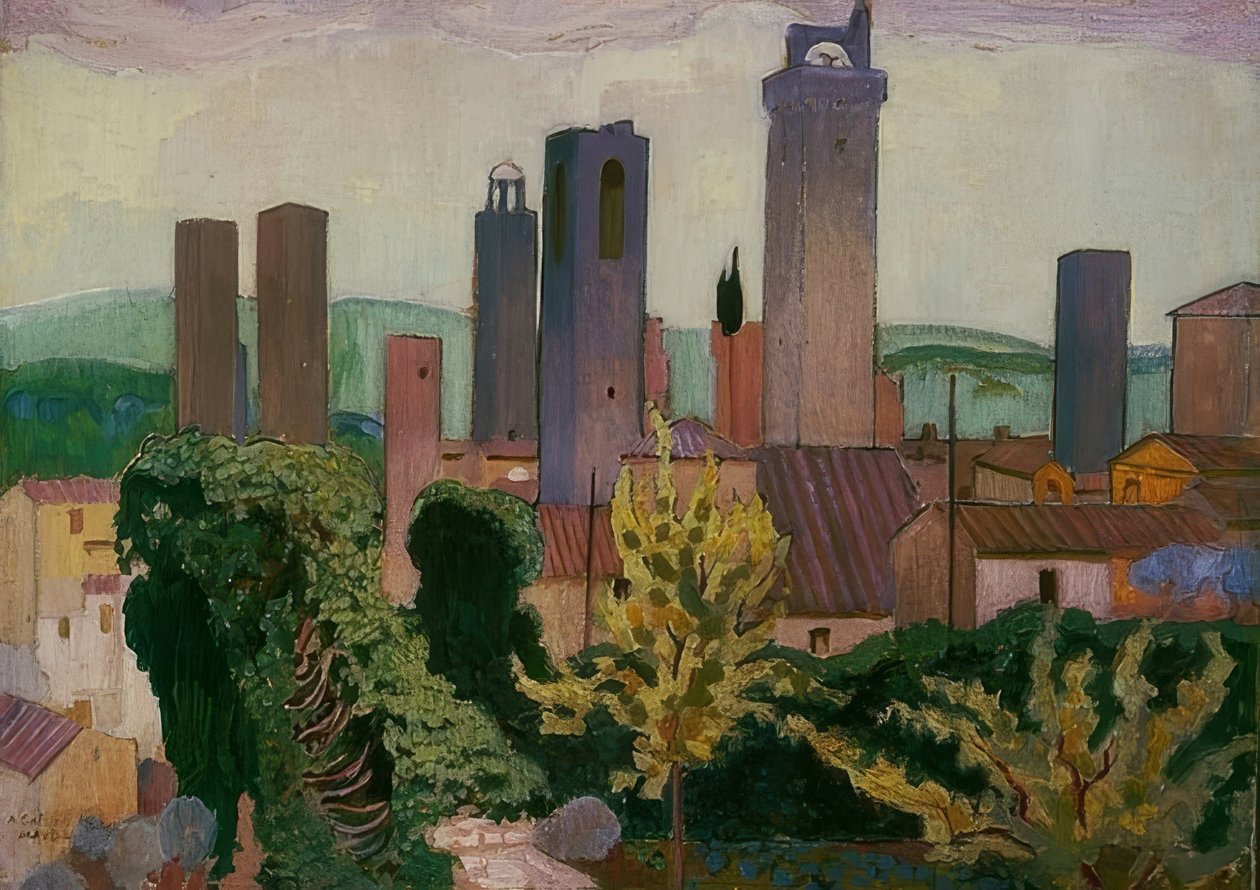 San Gimignano. 1907/08 af Maurice Denis