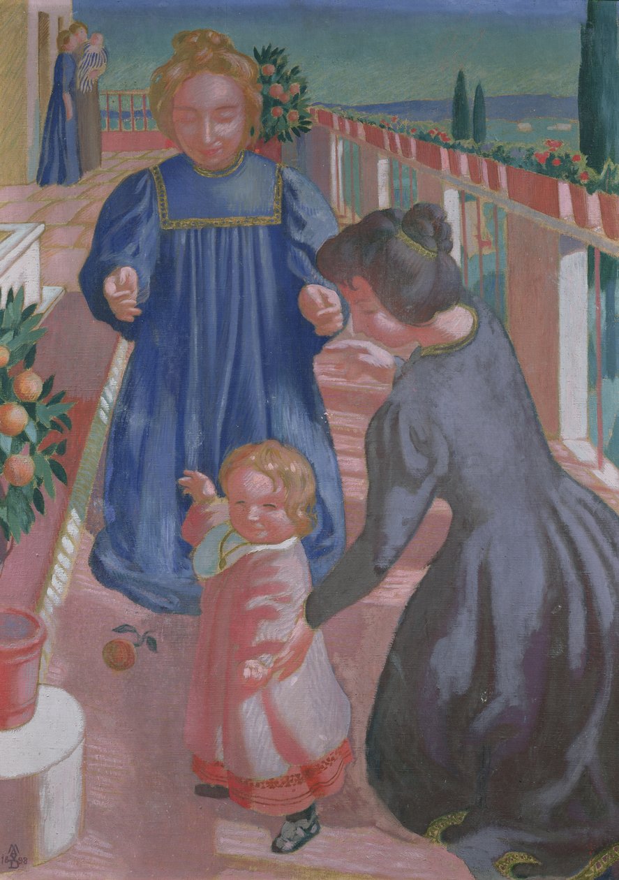 De første skridt på terrassen ved Fiesole, 1898 af Maurice Denis