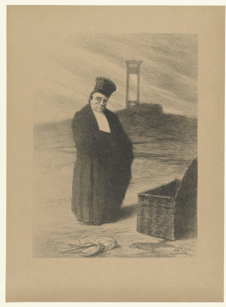 Dommer for Guillotine med kurv og vægt Elsk hinanden Aimez-vous les uns les autres L