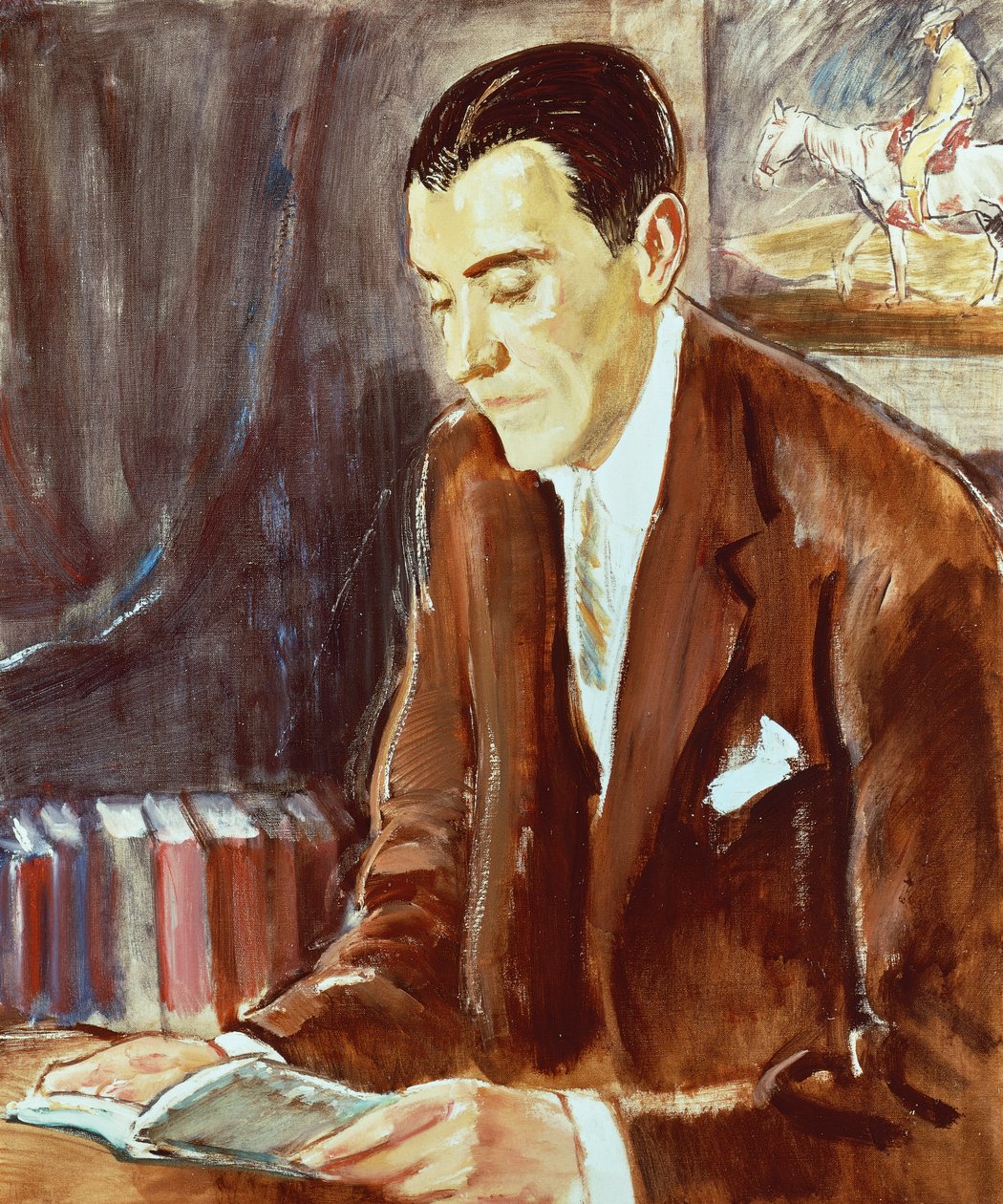 Portræt af Ramon Perez de Ayala (1881-1962), spansk forfatter, maleri af Maurice Fromkes