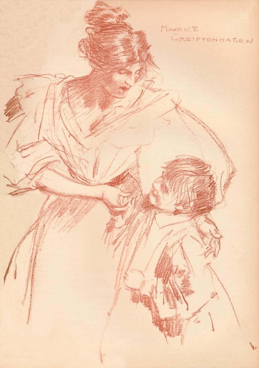 Mor og barn, c1897, 1897 af Maurice Greiffenhagen
