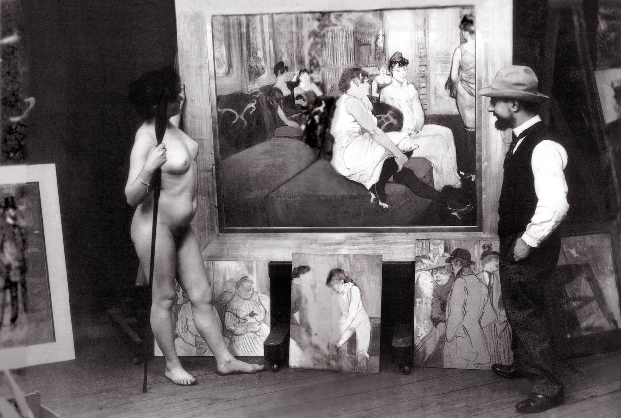 Henri de Toulouse-Lautrec i sit atelier af Maurice Guibert