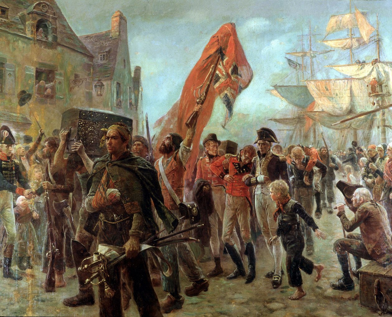 Privateers i 1806 - olie på lærred af Maurice Orange, slutningen af det 19. århundrede. af Maurice Henri Orange