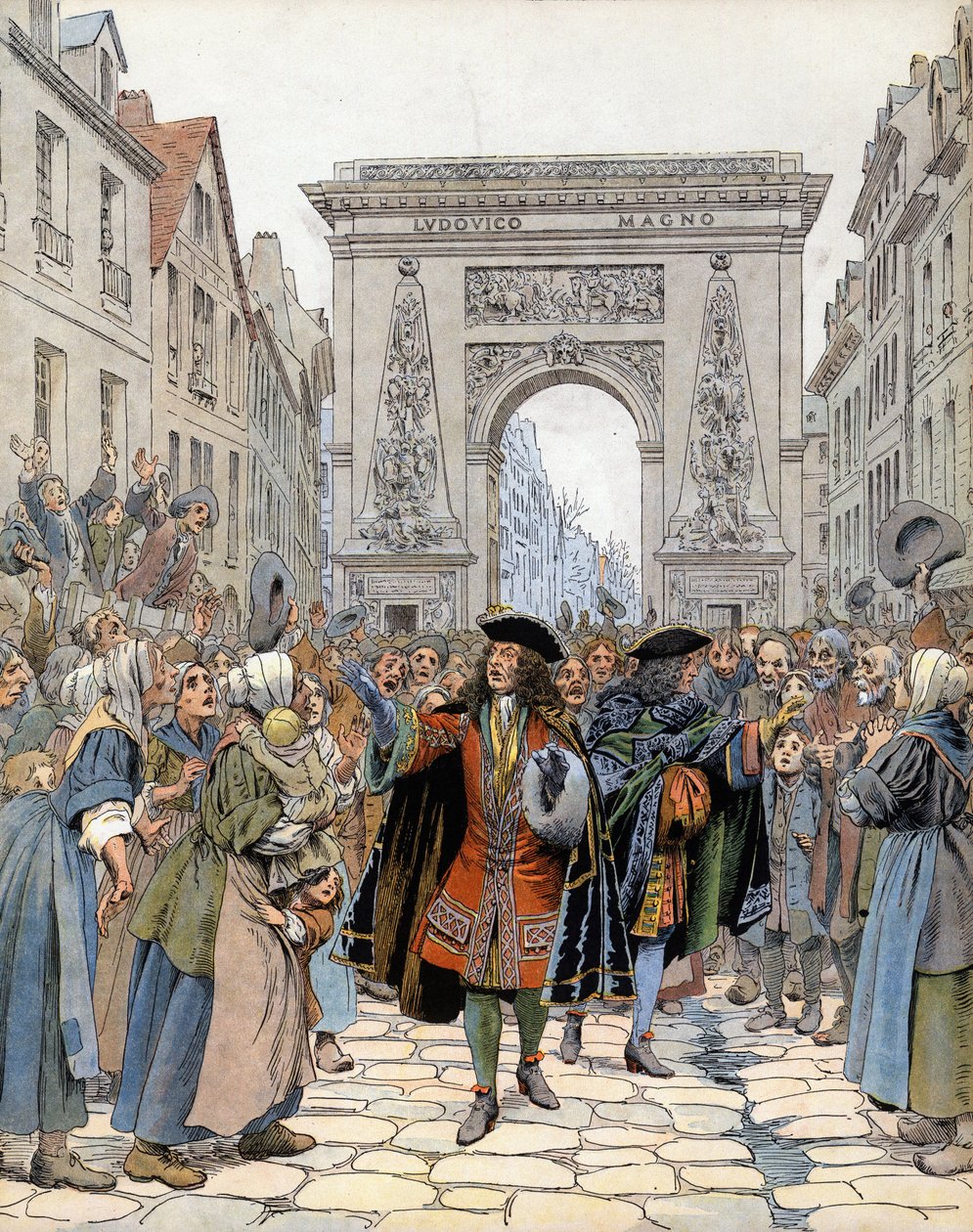 Ved Porte Saint-Denis (Saint Denis) i Paris, Marshal of Boufflers (Louis Francois de Boufflers) af Maurice Leloir