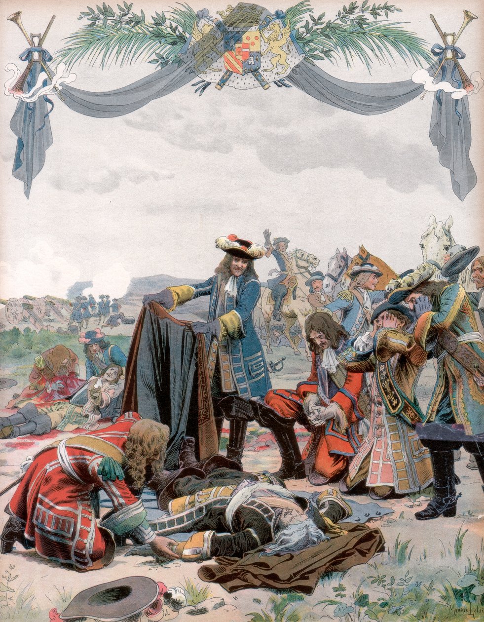 Henri, Vicomte de Turenne, fransk soldats død, 1675 c1871-1940 af Maurice Leloir