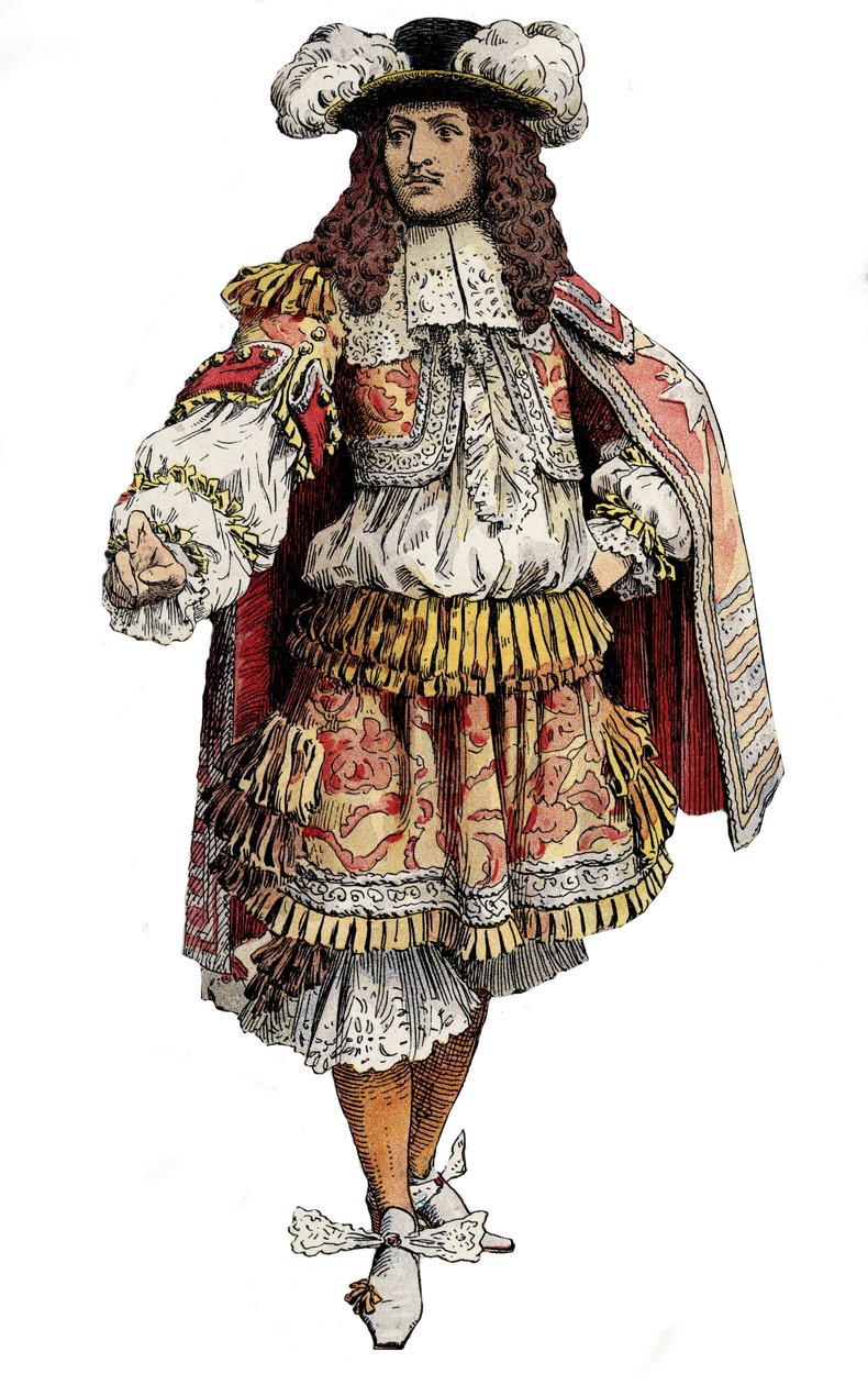 Fransk konge Louis XIV - Kromotypografi i "" Le Roy Soleil"" (Louis XIV) af Gustave Toutwelve, Illustration af Maurice Leloir (1853-1940) af Maurice Leloir