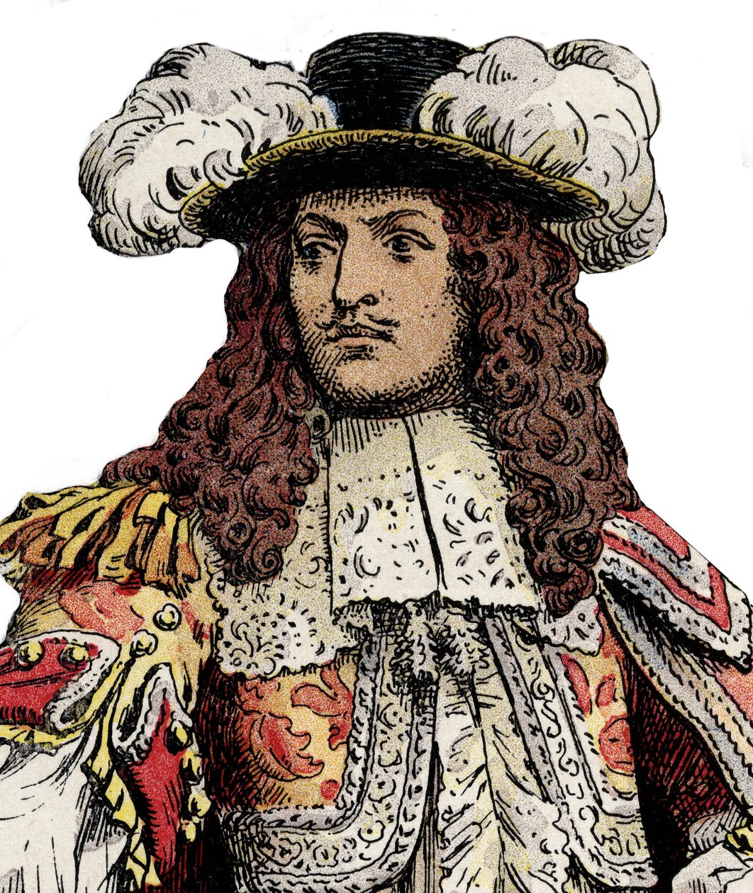 Fransk konge Louis XIV - Kromotypografi i "" Le Roy Soleil"" (Louis XIV) af Gustave Toutwelve, Illustration af Maurice Leloir (1853-1940) af Maurice Leloir