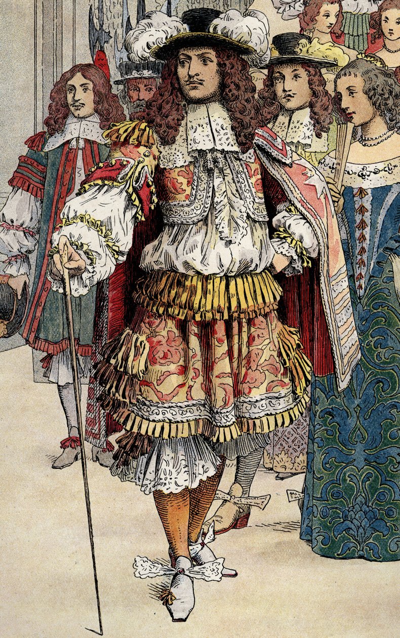 Den franske konge Ludvig XIV i sit slot Vaux Le Vicomte af Maurice Leloir