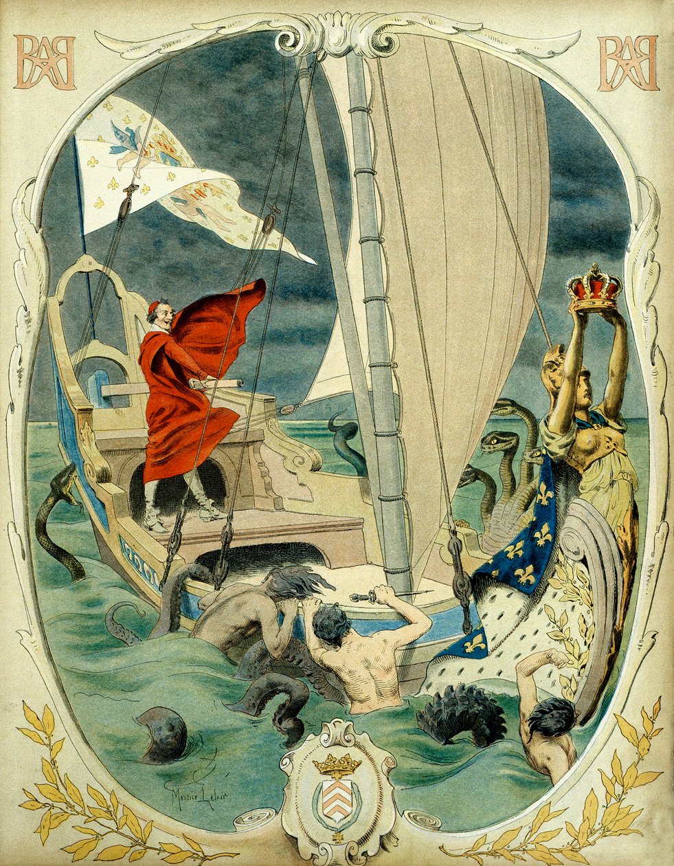 Frankrigs historie: Allegorisk fremstilling af kardinal Richelieu (Armand Jean du Plessis af Maurice Leloir