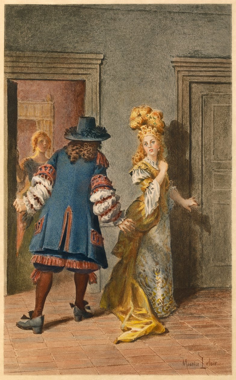 Moliere , Armande og Madeleine Bejart (illustration) af Maurice Leloir