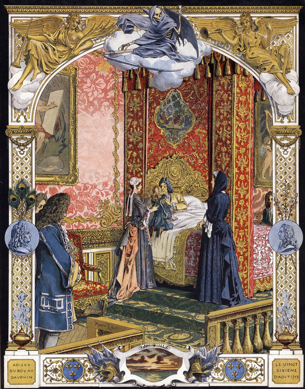 Præsenteret af hans husholderske, Madame de Ventadour (Charlotte de la Mothe Houdancourt af Maurice Leloir