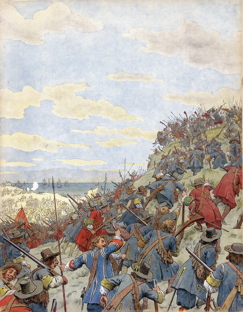 Slaget ved klitterne (nær Dunkirk) af Maurice Leloir