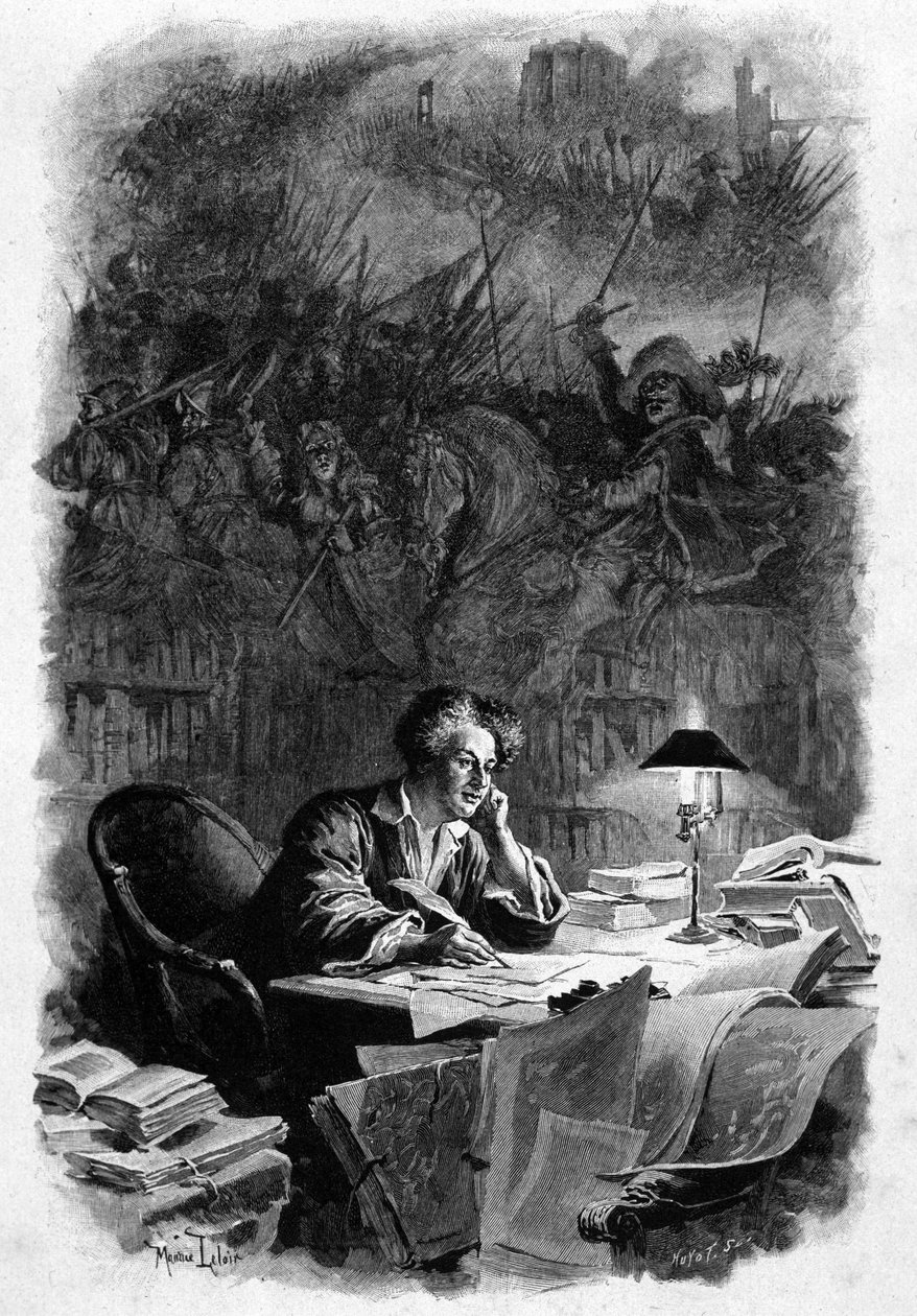 Den franske forfatter Alexandre Dumas (1802-1870) havde sit kontor med at skrive "De tre musketerer" i begyndelsen af 1840