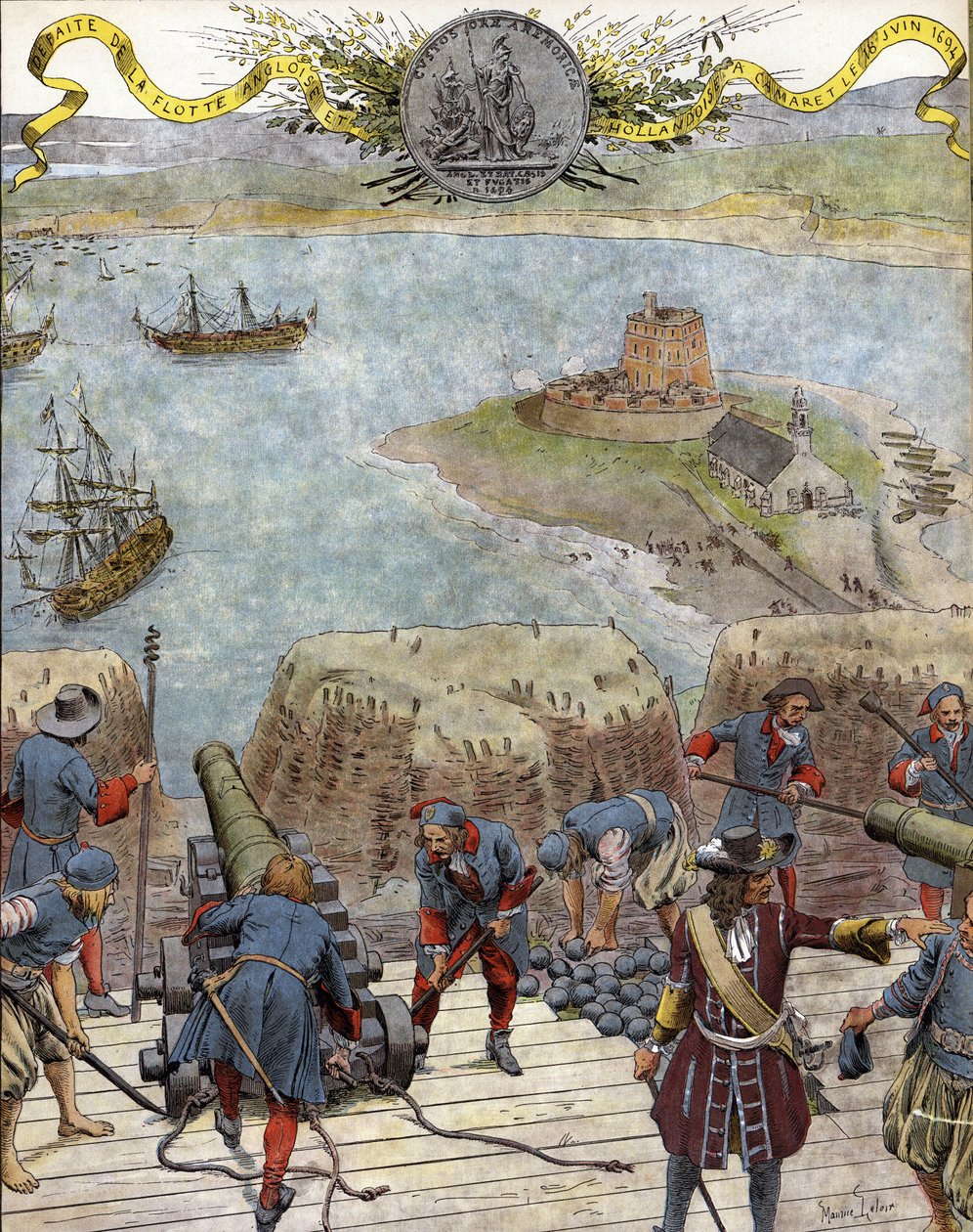 Augsburgs Ligakrig: nederlag for den engelske og hollandske flåde før Camaret (Slaget ved Camaret), 18. juni af Maurice Leloir