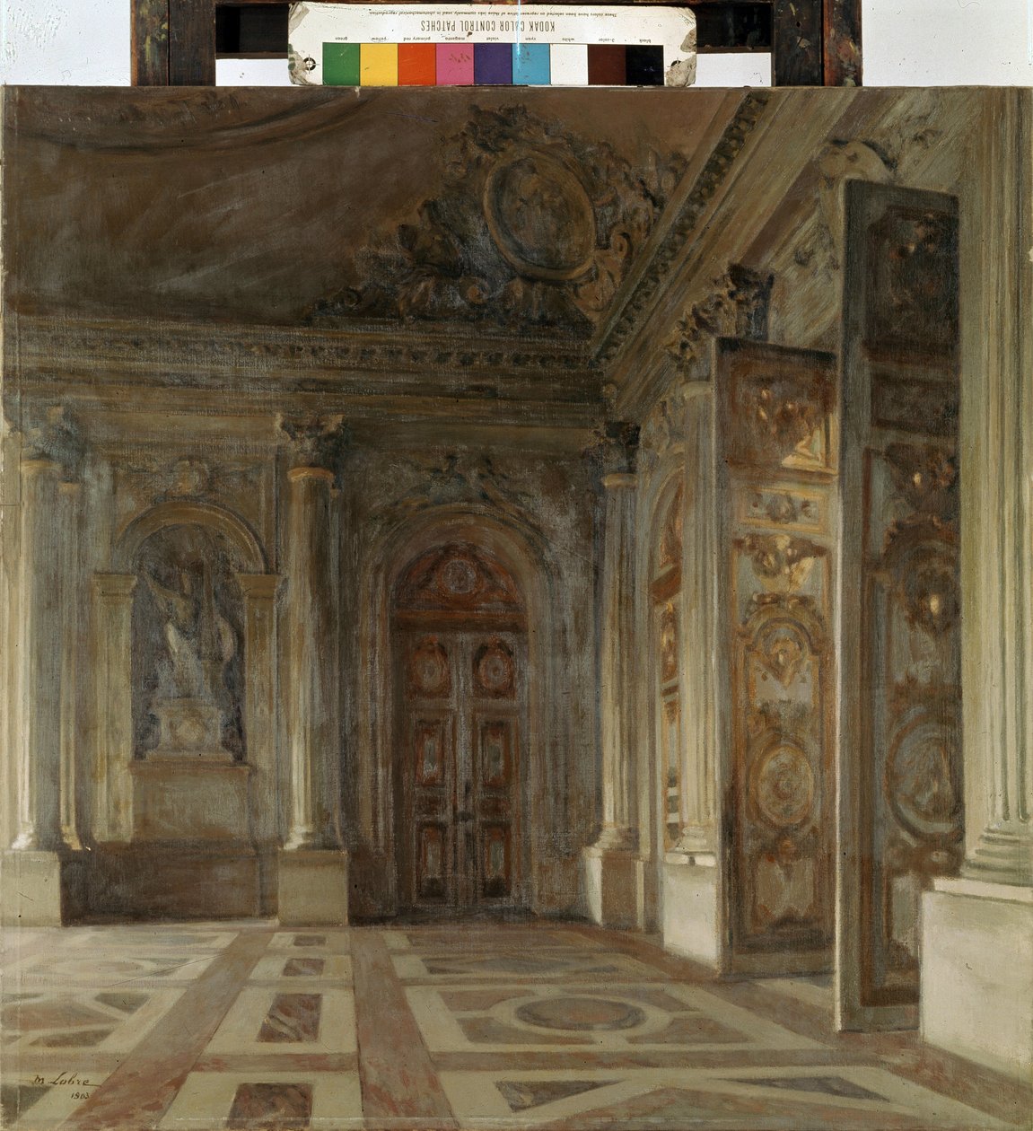 Vestibule i Versailles-slottet (Vestibule i Versailles-slottet). Maleri af Maurice de Lobre (1862-1951) af Maurice Lobre