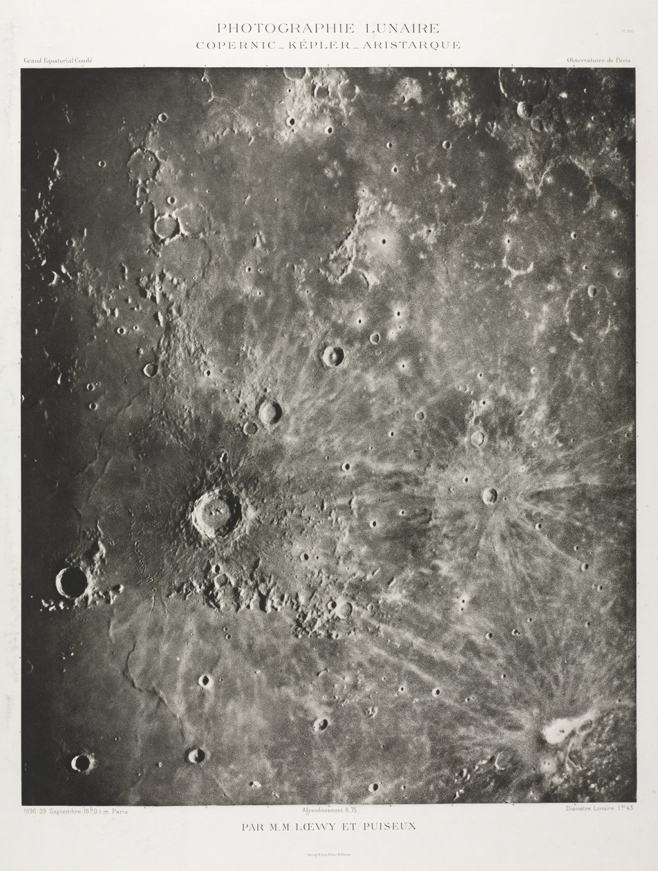 Månefotografering: Copernicus-Kepler-Aristaric, 1896. af Maurice Loewy
