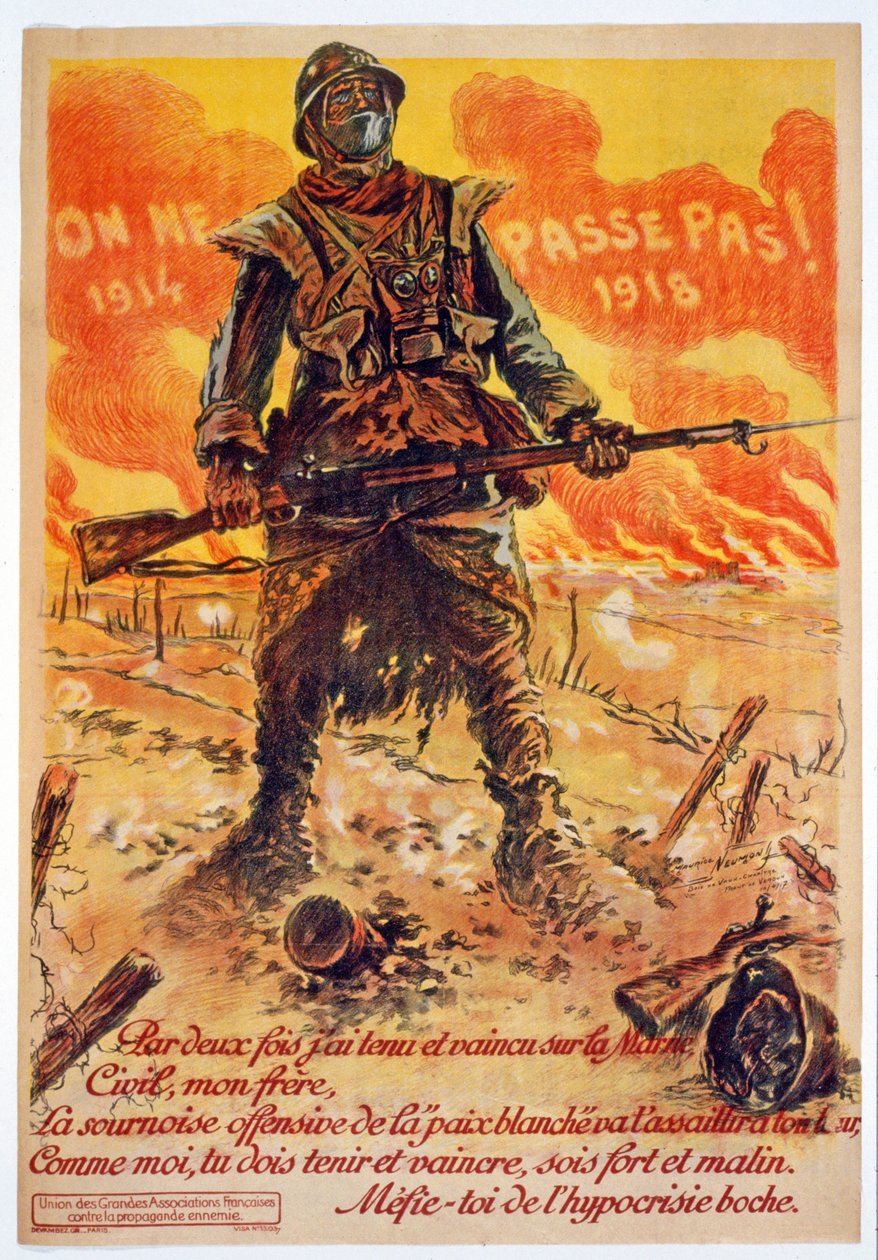 On ne passe pas, 1914-1918, trykt Paris, c.1918 af Maurice Louis Henri Neumont