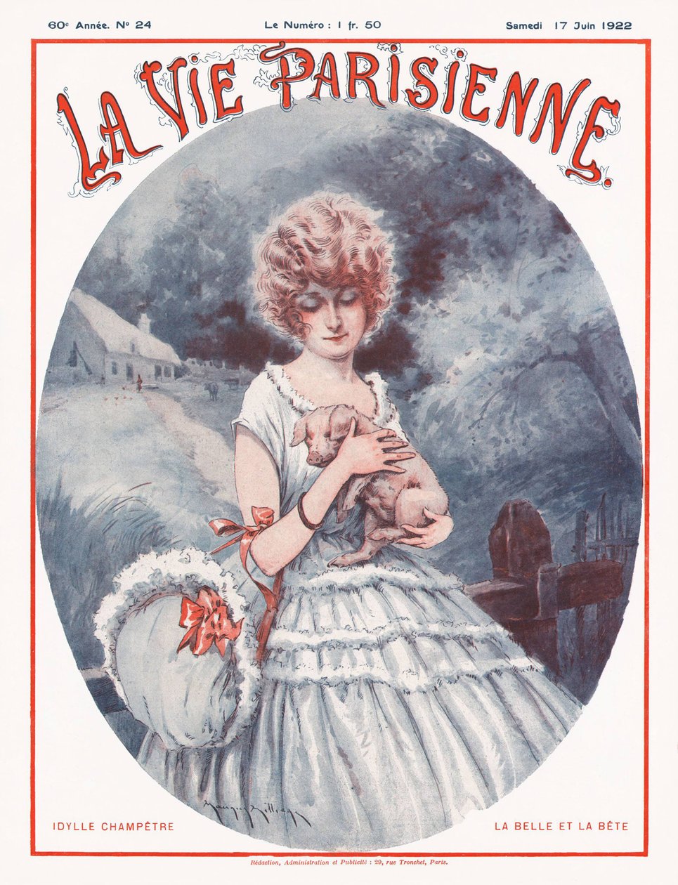 Parisian Life Magazine Cover, 1922 af Maurice Millière