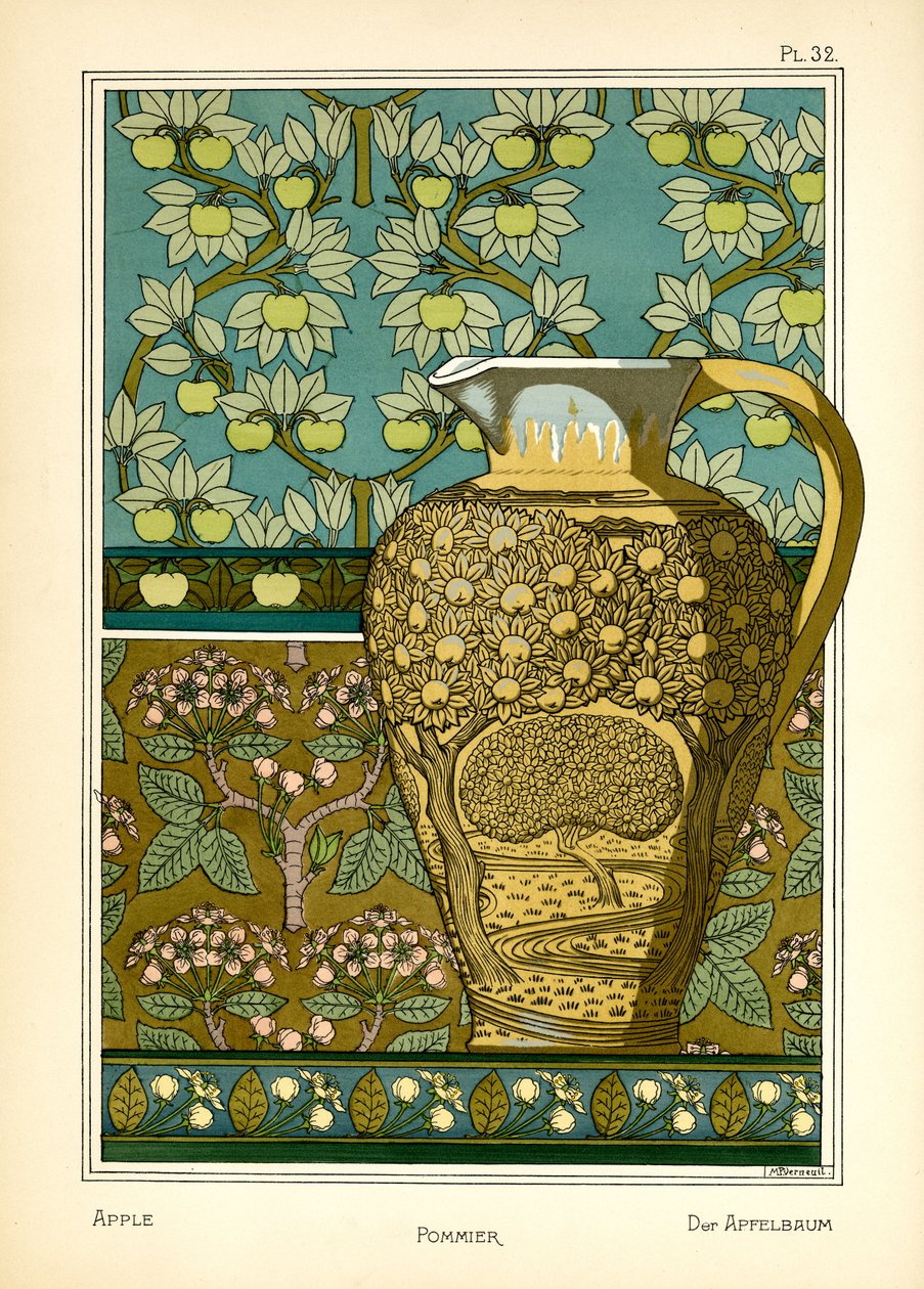 Æbletræet (farve litho) af Maurice Pillard Verneuil