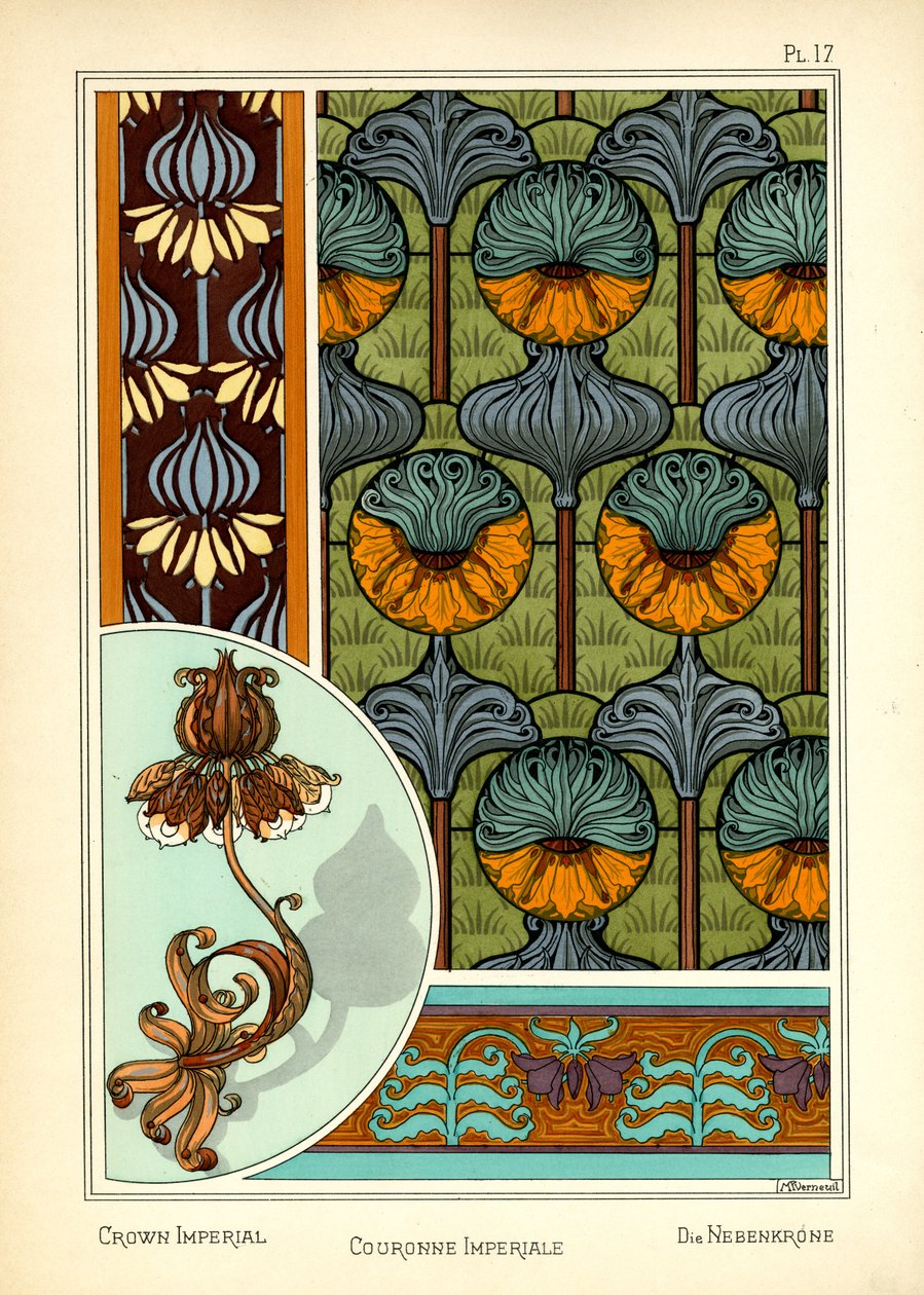 The Crown Imperial (farve litho) af Maurice Pillard Verneuil