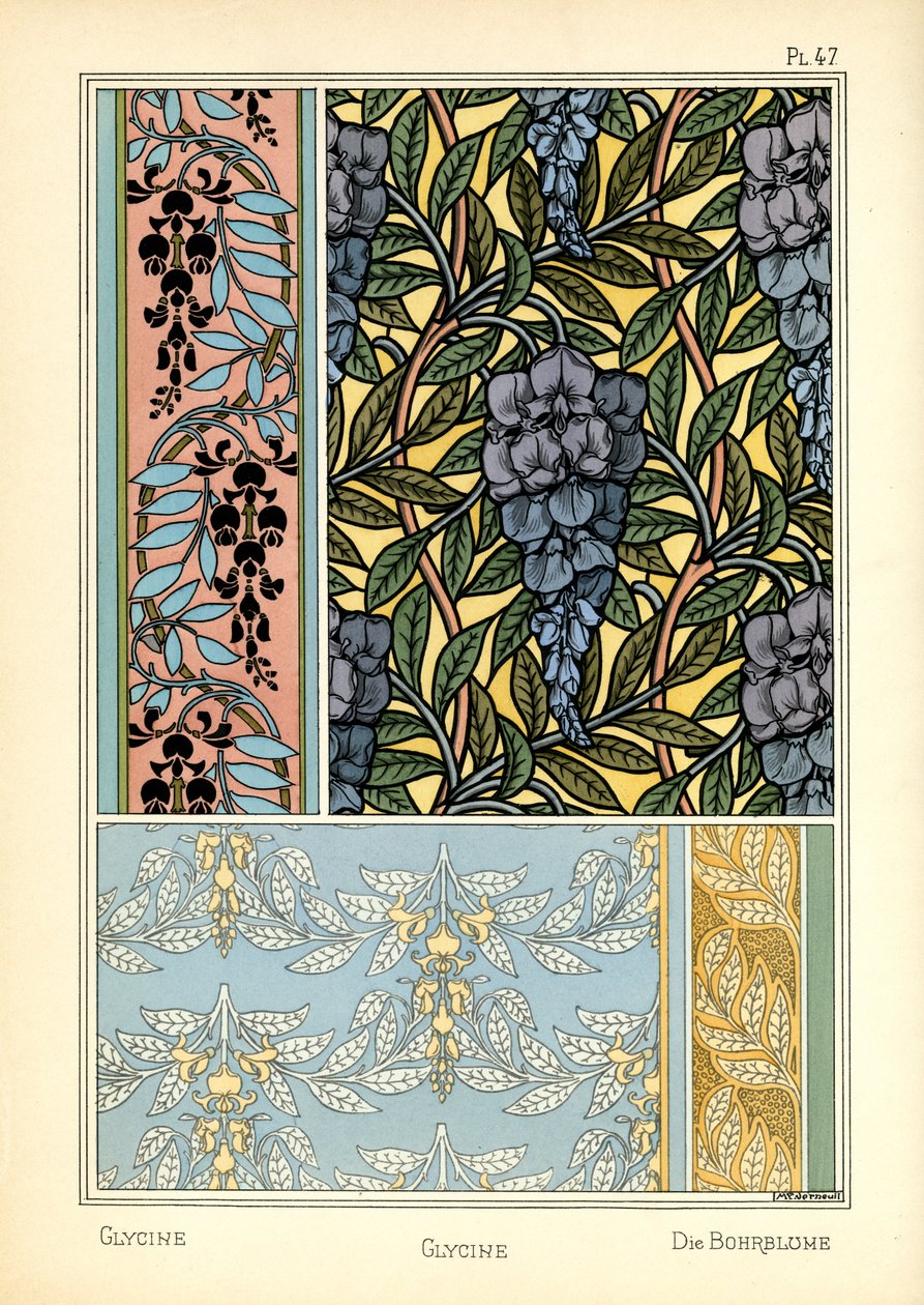 Glycinen (farve litho) af Maurice Pillard Verneuil