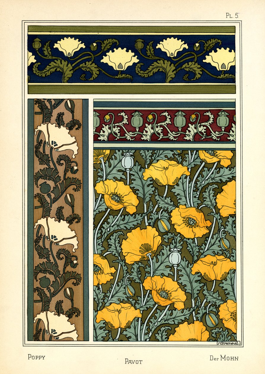Valmuen (farve litho) af Maurice Pillard Verneuil