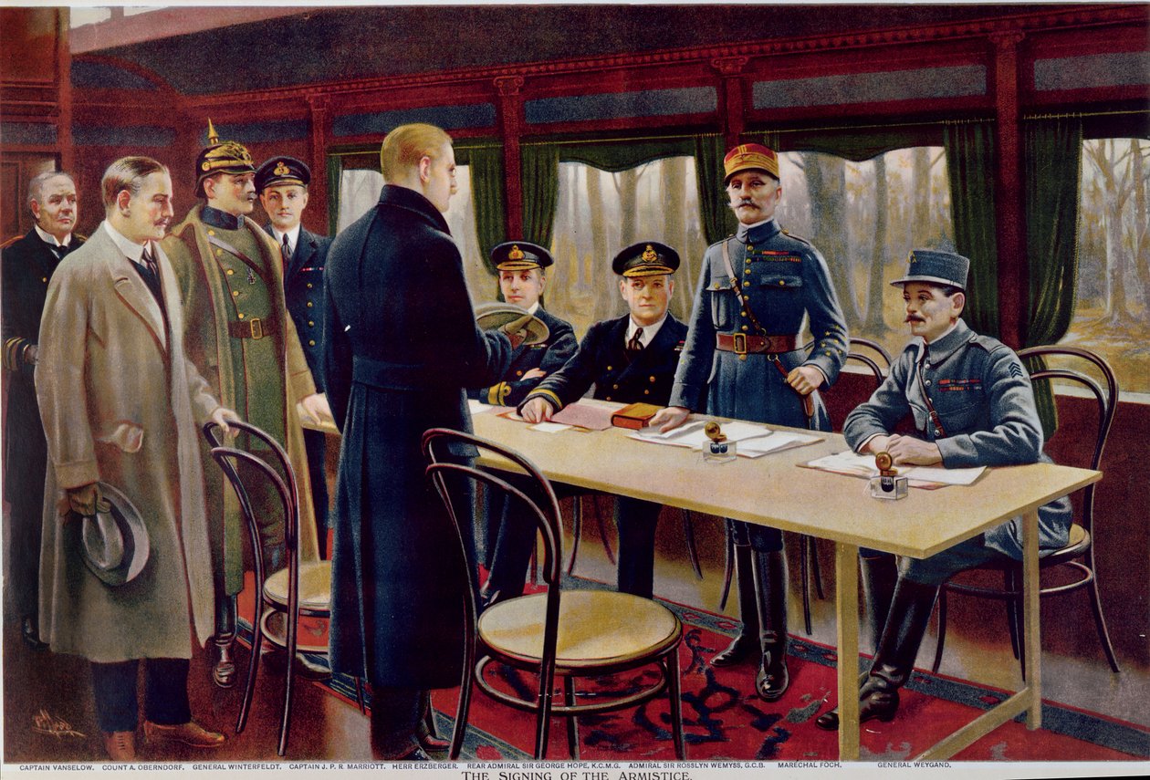 Underskrivelsen af våbenhvilen den 11. november 1918 kl. 05.00 af Maurice Pillard Verneuil