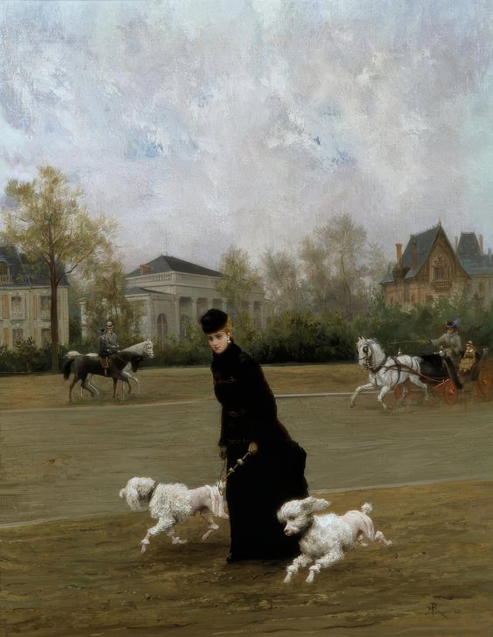 M.Poirson, Elegante au Bois de Boulogne, Paris / Gem., 1877 af Maurice Poirson