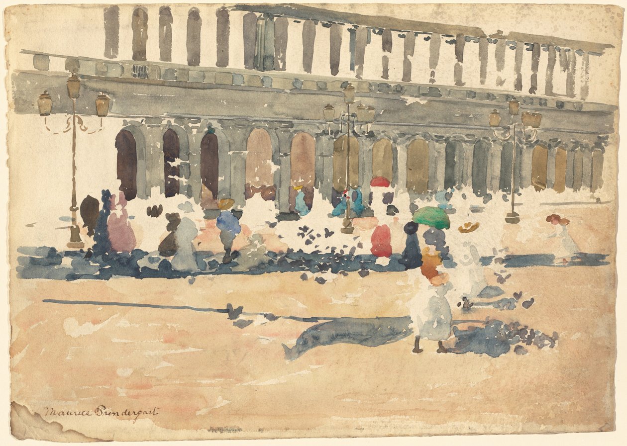Caffè Florian i Venedig af Maurice Brazil Prendergast