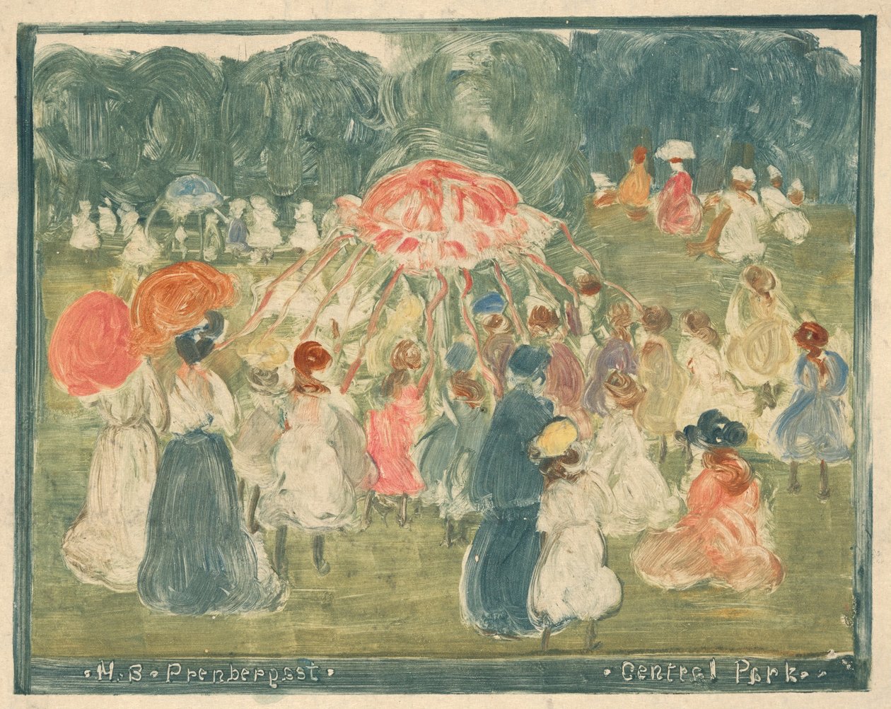 Central Park af Maurice Brazil Prendergast