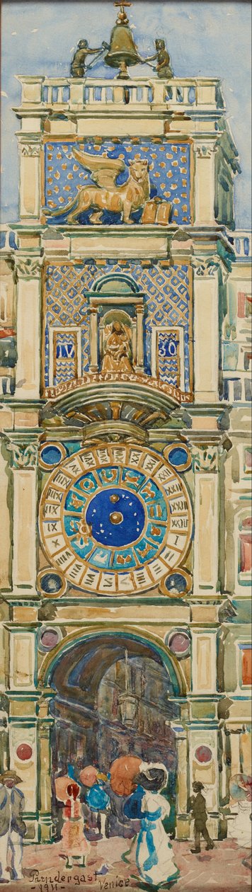 Uhrturm, Markusplatz, Venedig af Maurice Prendergast