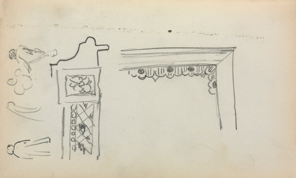 Italiensk skitsebog: Arkitektoniske detaljer og figurer (side 199) af Maurice Prendergast