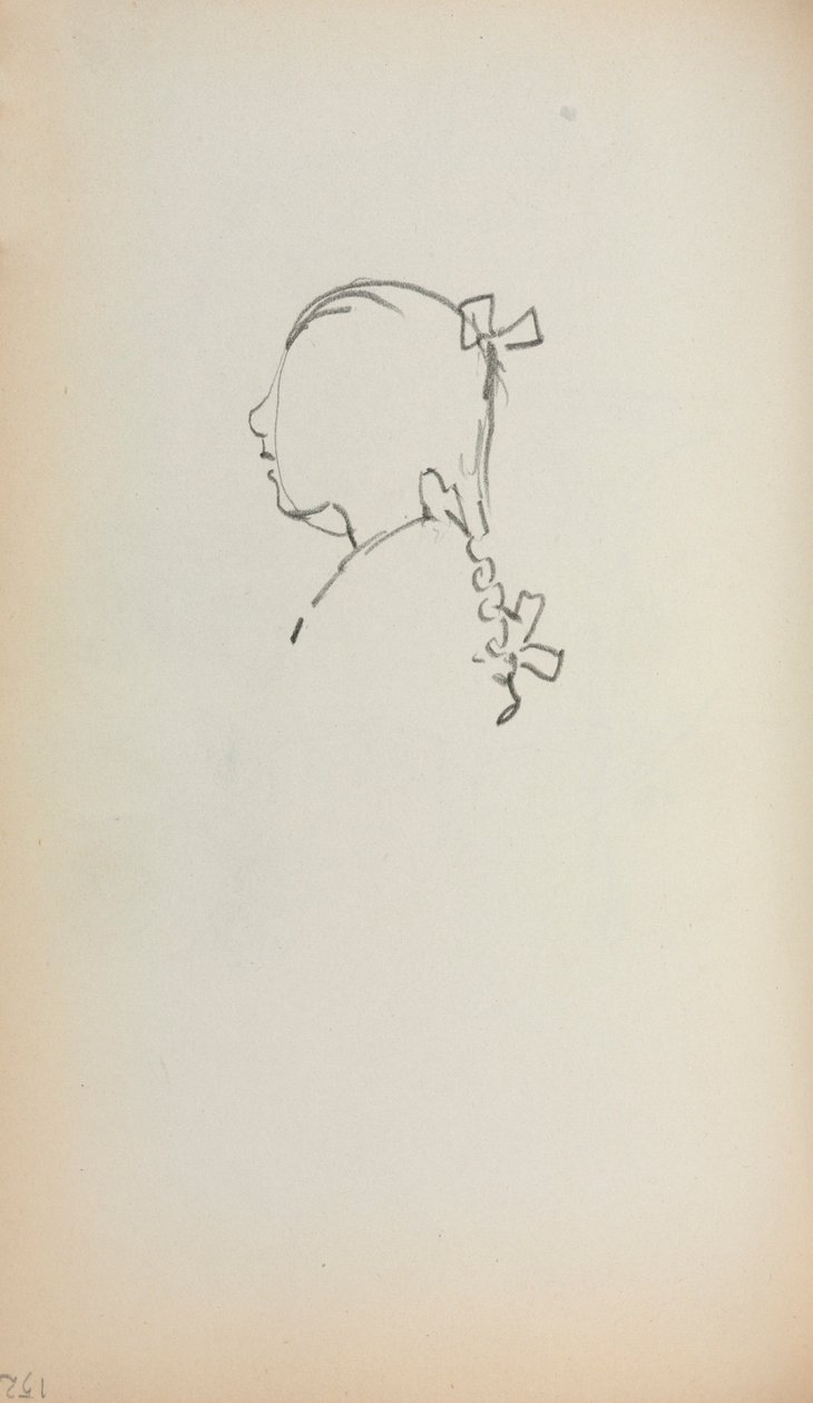Italiensk skitsebog: Hoved af en pige i profil (side 152) af Maurice Prendergast