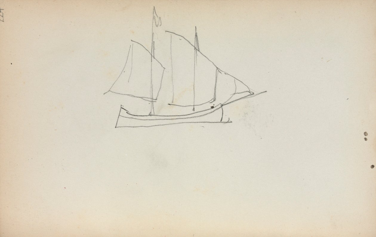 Italiensk skitsebog: Sejlbåd (side 224) af Maurice Prendergast