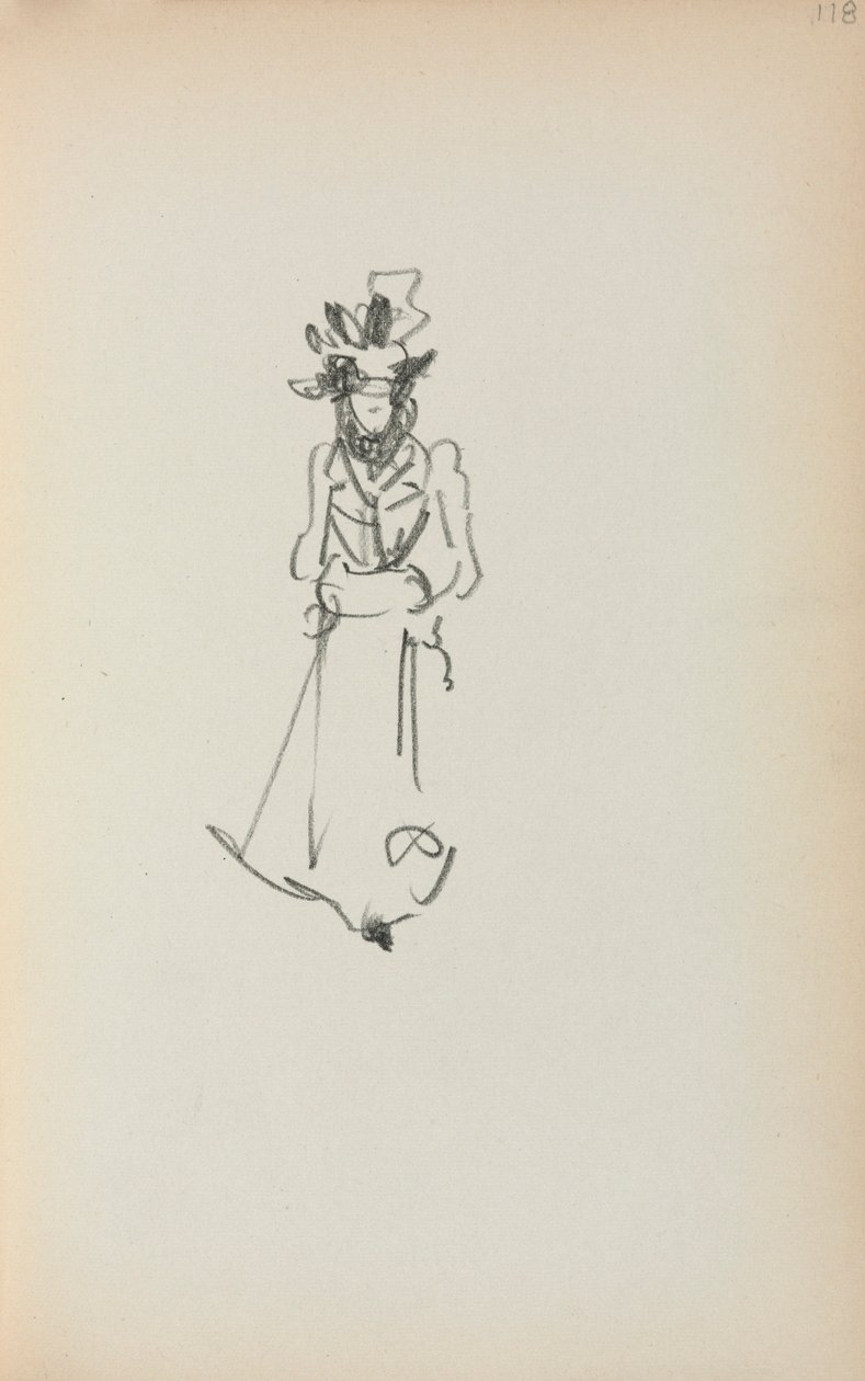 Italiensk skitsebog: Stående kvinde (side 118) af Maurice Prendergast