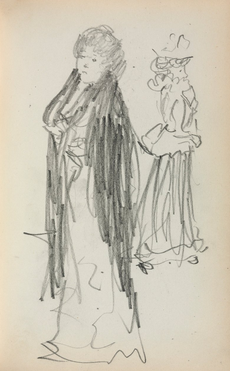 Italiensk skitsebog: To stående kvinder (side 129) af Maurice Prendergast