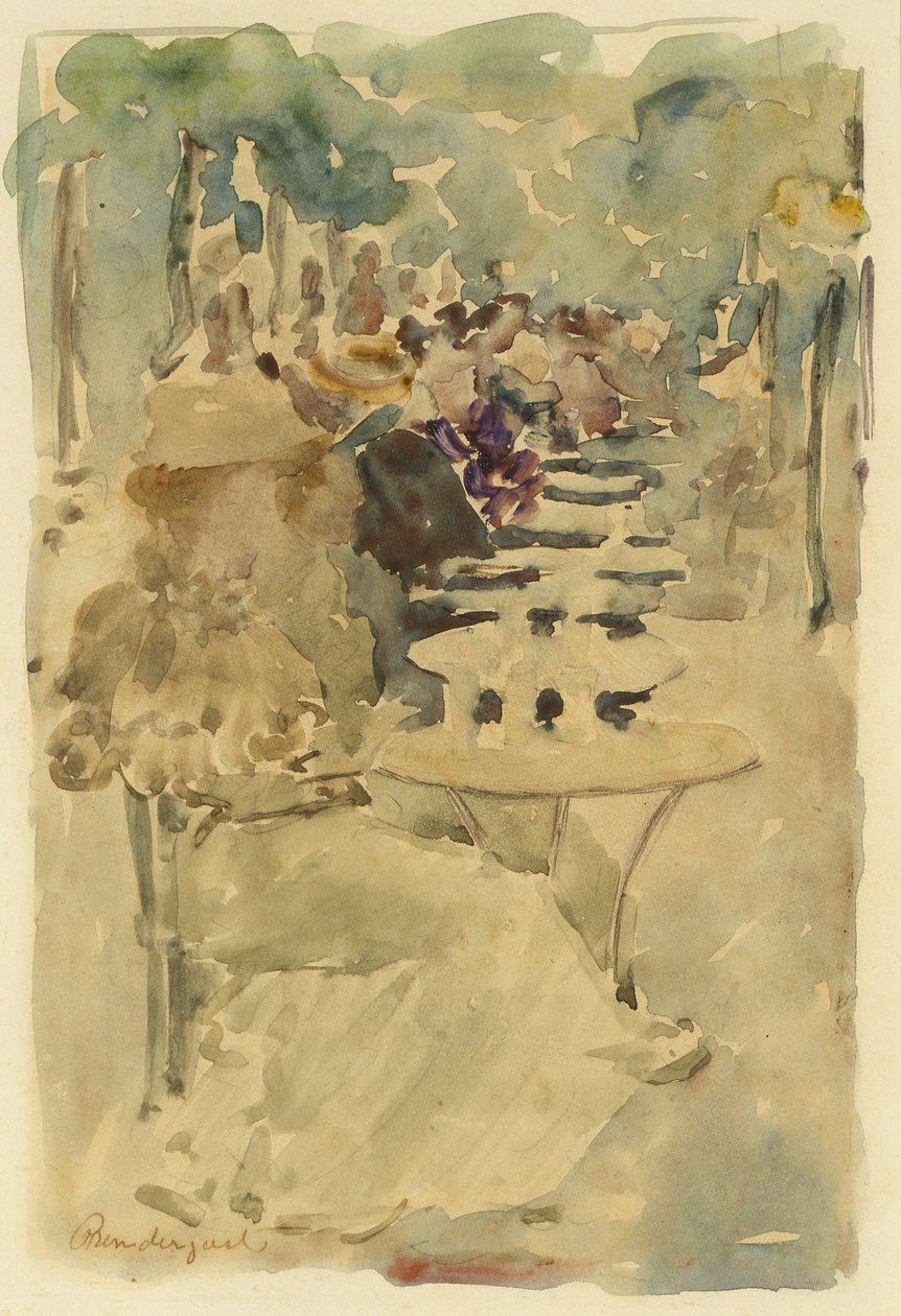 Udendørs café af Maurice Prendergast