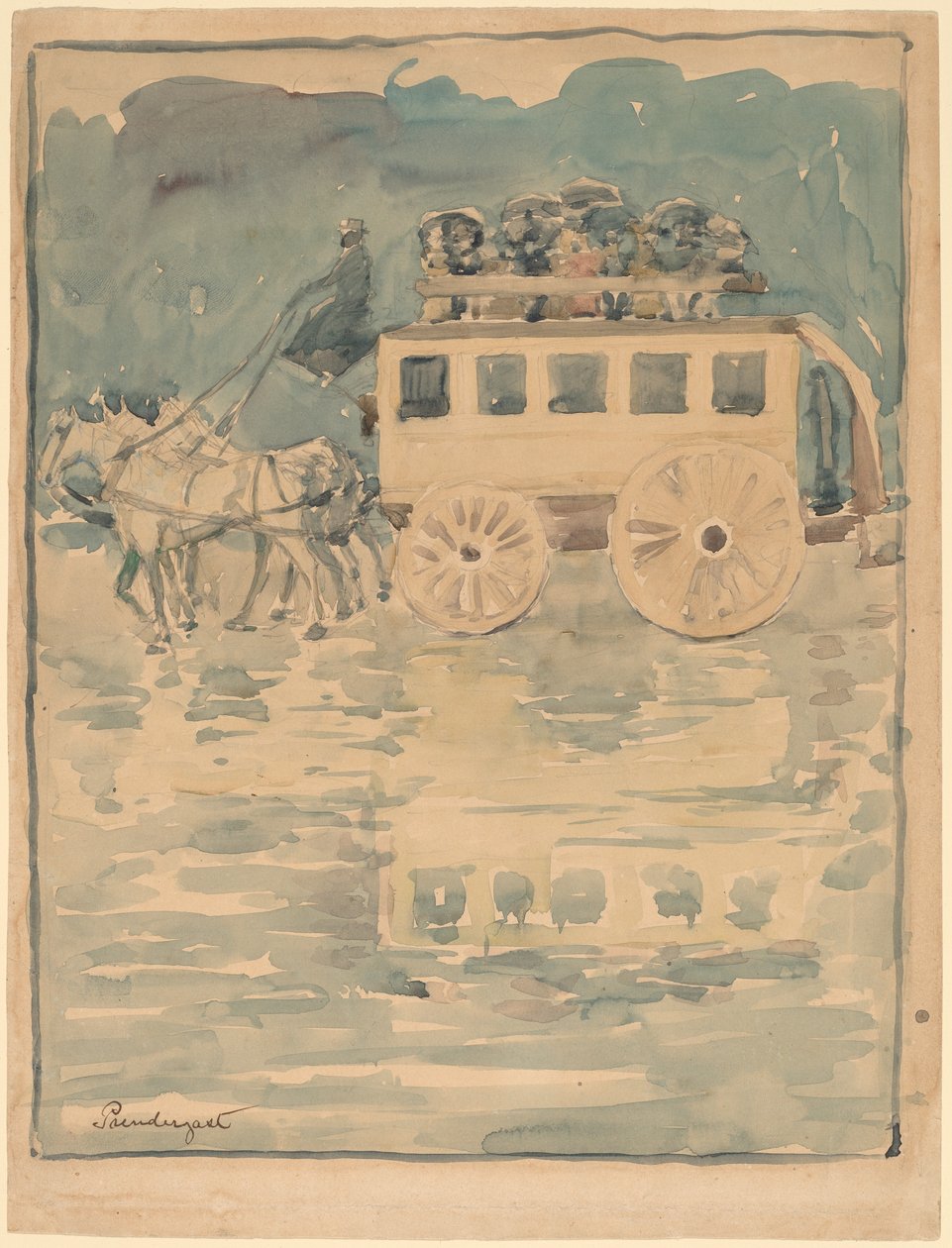 Parisisk Omnibus af Maurice Brazil Prendergast