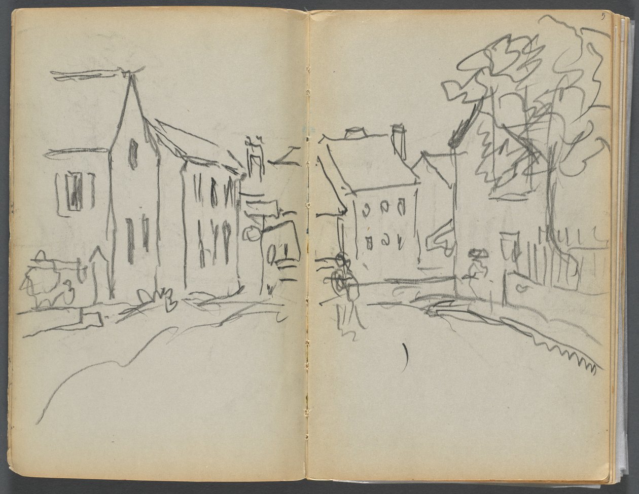 Skitsebog - The Granite Shore Hotel, Rockport, side 004  5: Gadescene af Maurice Prendergast