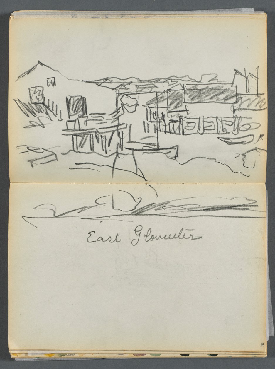 Skitsebog - The Granite Shore Hotel, Rockport, side 080  81: "East Gloucester" af Maurice Prendergast