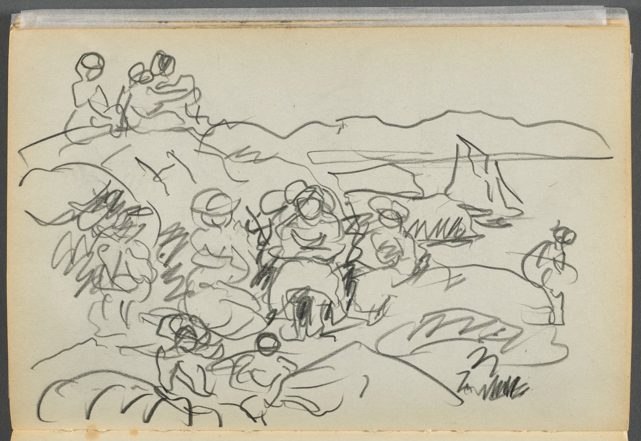 Skitsebog - The Granite Shore Hotel, Rockport, side 096: Picknickere af Maurice Prendergast