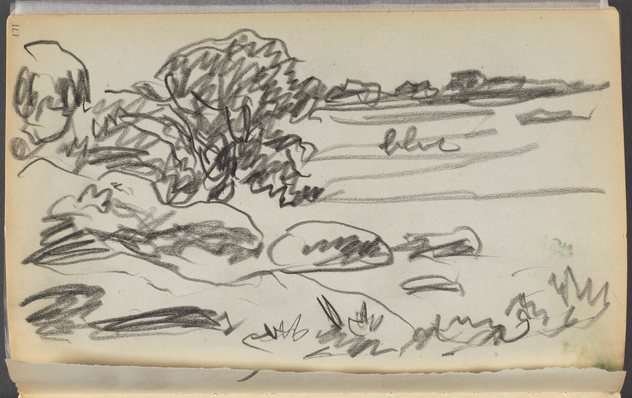 Skitsebog - The Granite Shore Hotel, Rockport, side 171: Landskab af Maurice Prendergast