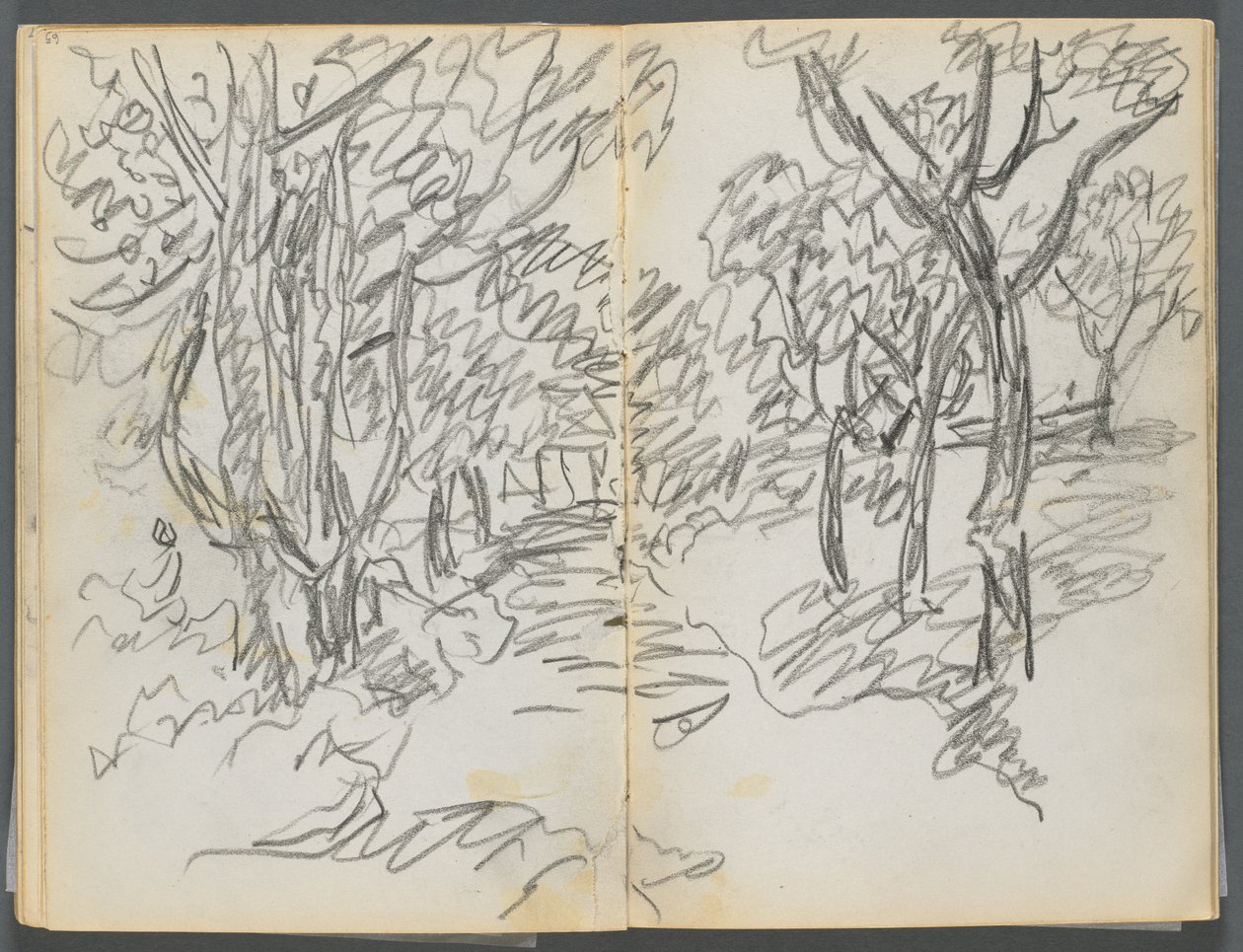 Skitsebog, The Dells, nr. 127, side 064  65: Landskab af Maurice Prendergast