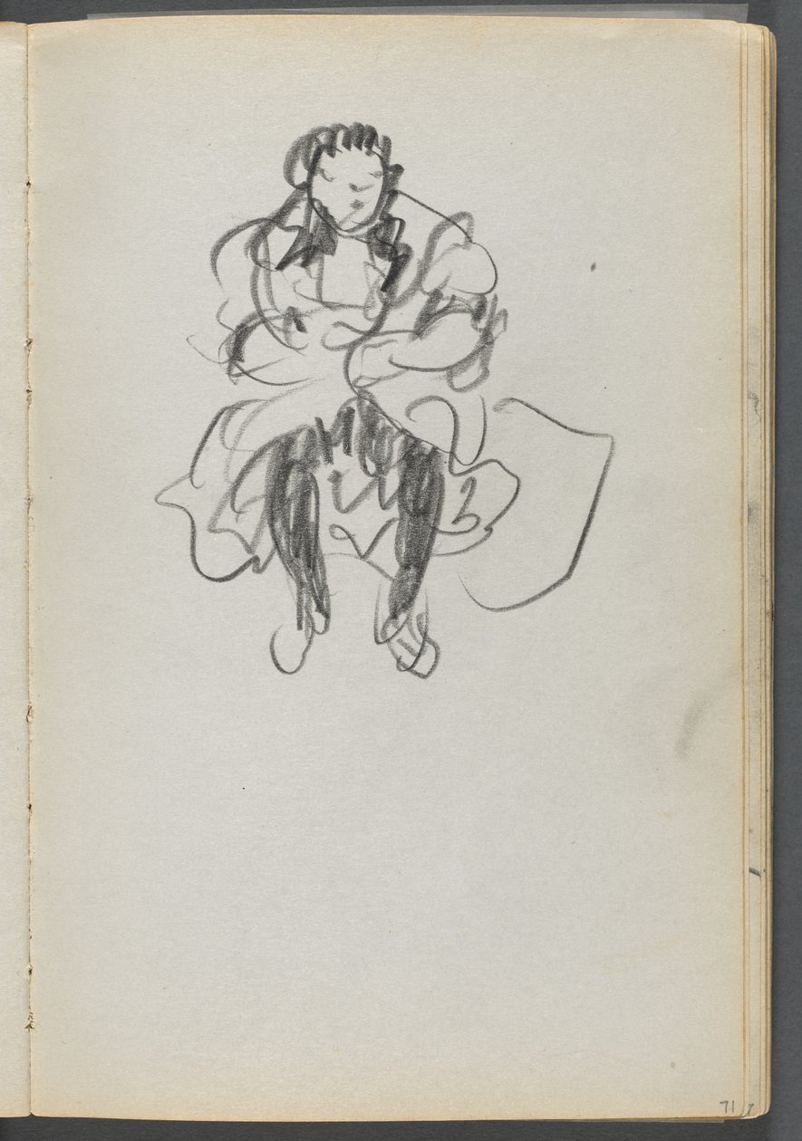 Skitsebog, The Dells, nr. 127, side 071: Siddende figur af Maurice Prendergast