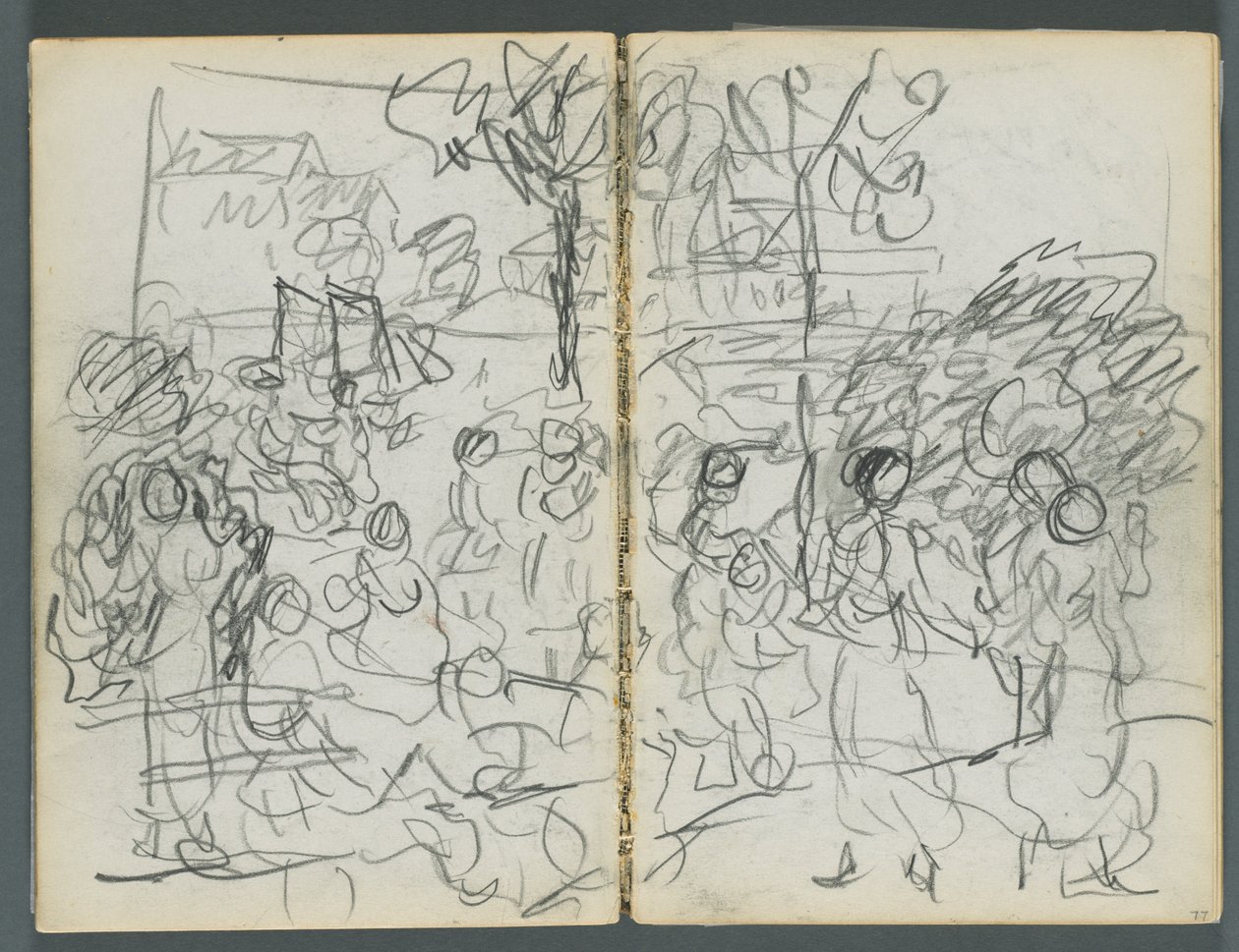 Skitsebog, The Dells, nr. 127, side 076  77: Figurer i et landskab af Maurice Prendergast
