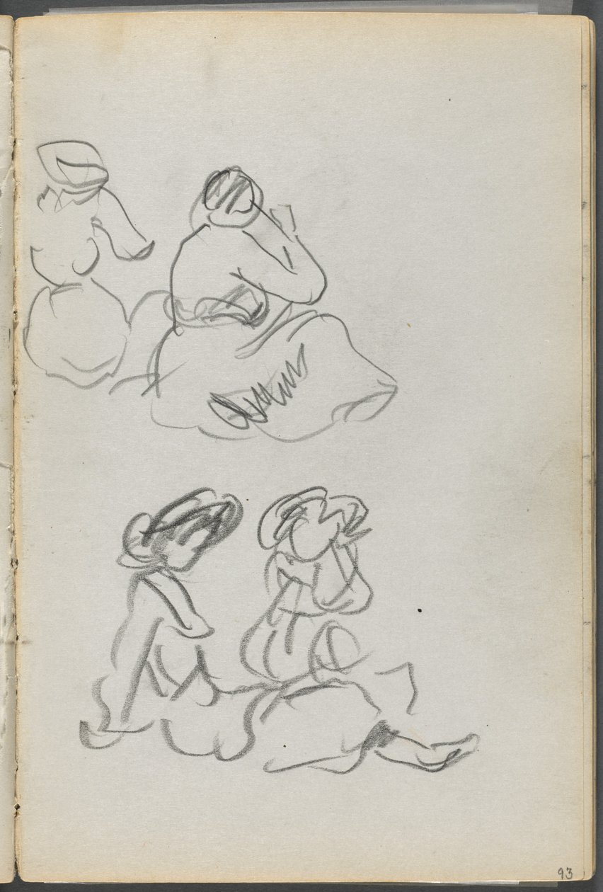 Skitsebog, The Dells, nr. 127, side 093: Siddende figurer af Maurice Prendergast