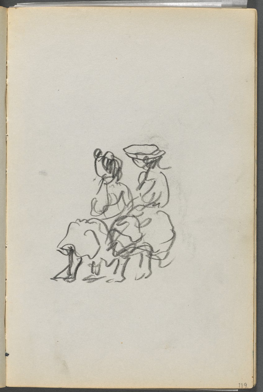 Skitsebog, The Dells, nr. 127, side 119: To siddende figurer af Maurice Prendergast