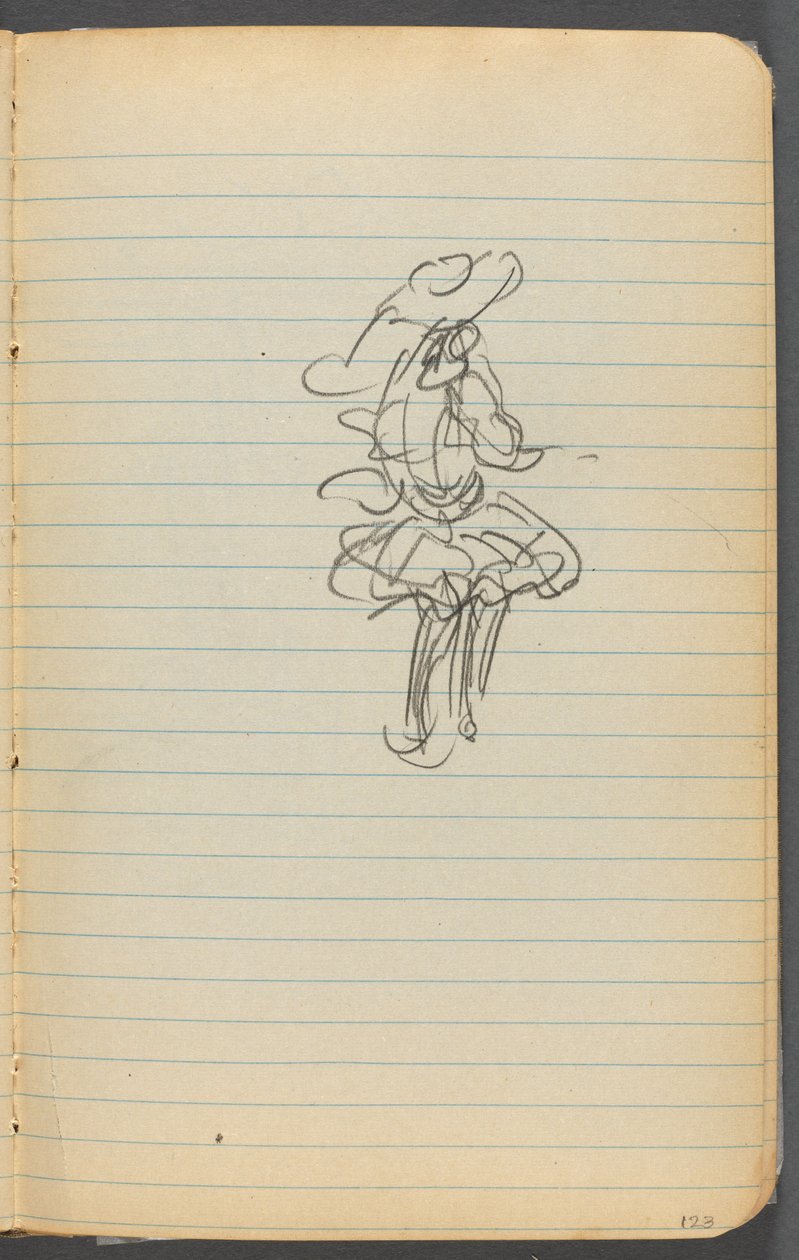 Skitsebog, side 123: Kvindefigur af Maurice Prendergast