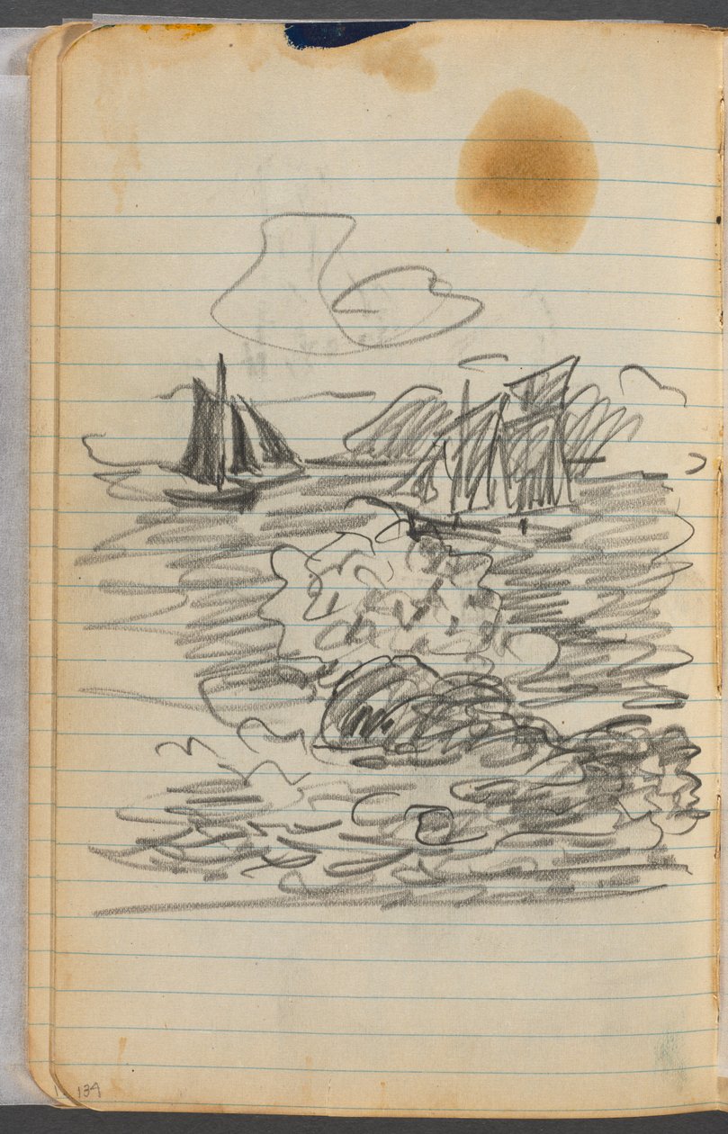 Skitsebog, side 134: Udsigt over havet af Maurice Prendergast
